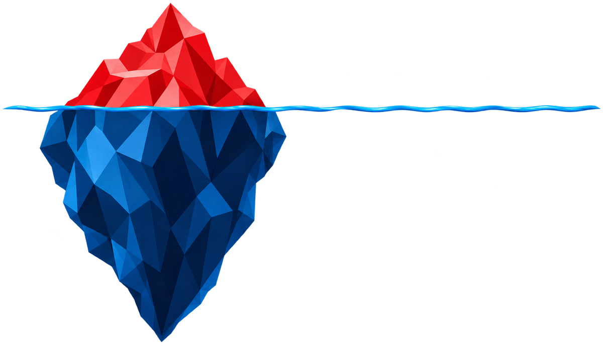 Iceberg: herramientas públicas en la superficie, IA aplicada debajo